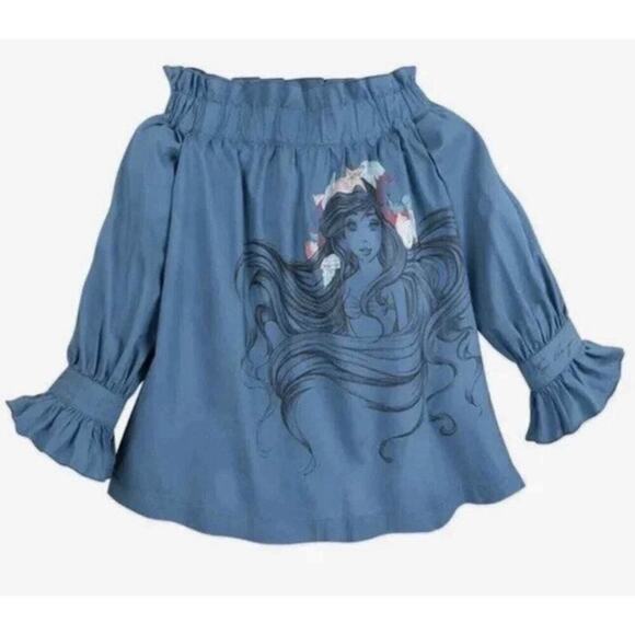 Disney Tops - Disney Parks Ariel Off Shoulder Blouse Women’s XL Smocked Boho Cottagecore Vaca